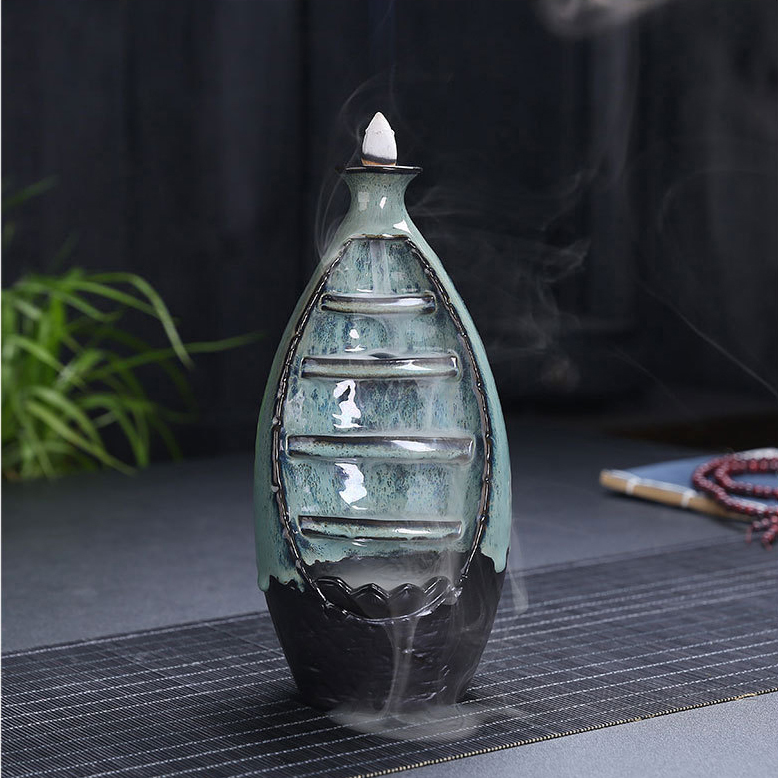 Incense Burner - Ceramic Bottle Backflow Waterfall Incense Holder