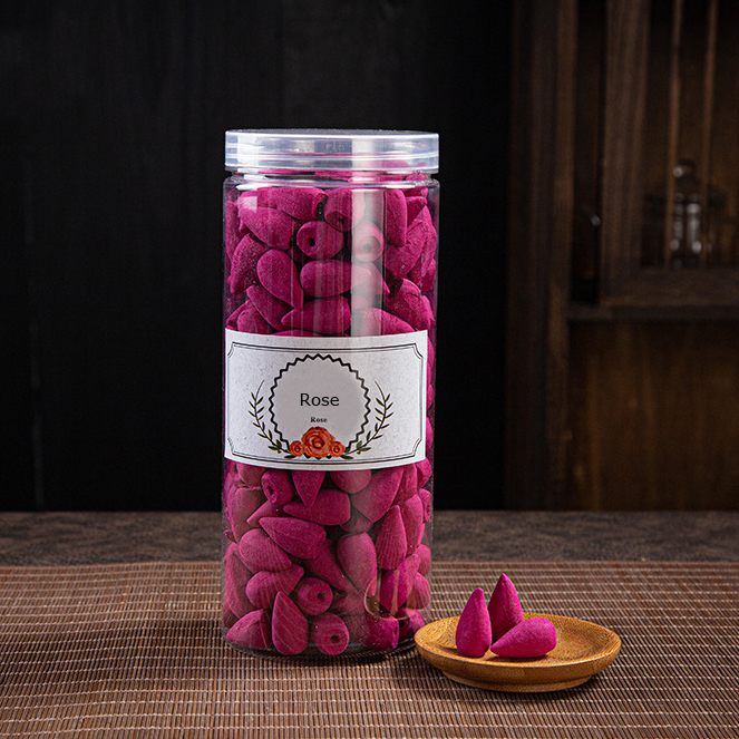 Backflow Incense Cones - Rose Natural Scent, 200 PCS