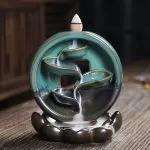 Incense Burner - Round Lucky Ceramic Backflow Waterfall Incense Holder