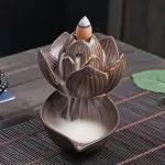Incense Burner - Lotus Flower Ceramic Backflow Waterfall Incense Holder