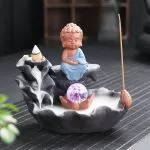 Incense Burner - LED Buddha Ceramic Backflow Waterfall Incense Holder