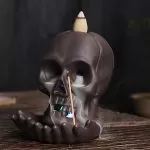 Skull LED Backflow Incense Burner - Halloween Creepy Decoration
