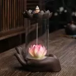 Incense Burner - LED Lotus Ceramic Backflow Waterfall Incense Holder