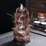 Incense Burner - Creative Lotus Leaf Ceramic Bottle Backflow Waterfall Incense Holder