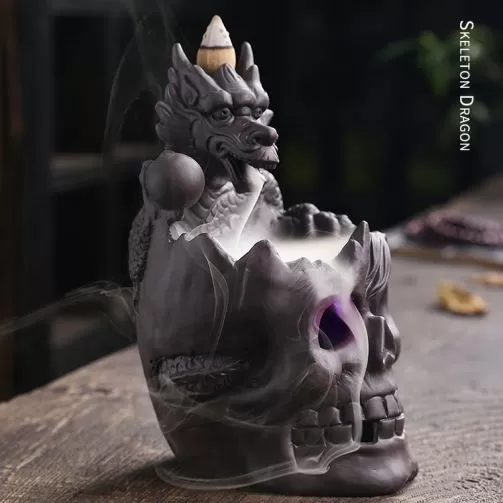 cone incense burner dragon