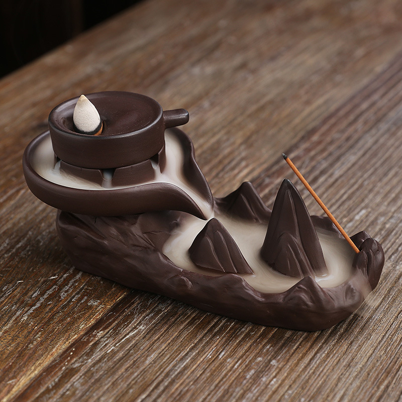 Incense Burner - Stone Mill Ceramic Backflow Waterfall Incense Holder