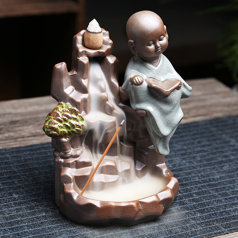 Incense Burner - Mountain Water Ceramic Backflow Waterfall Incense Holder